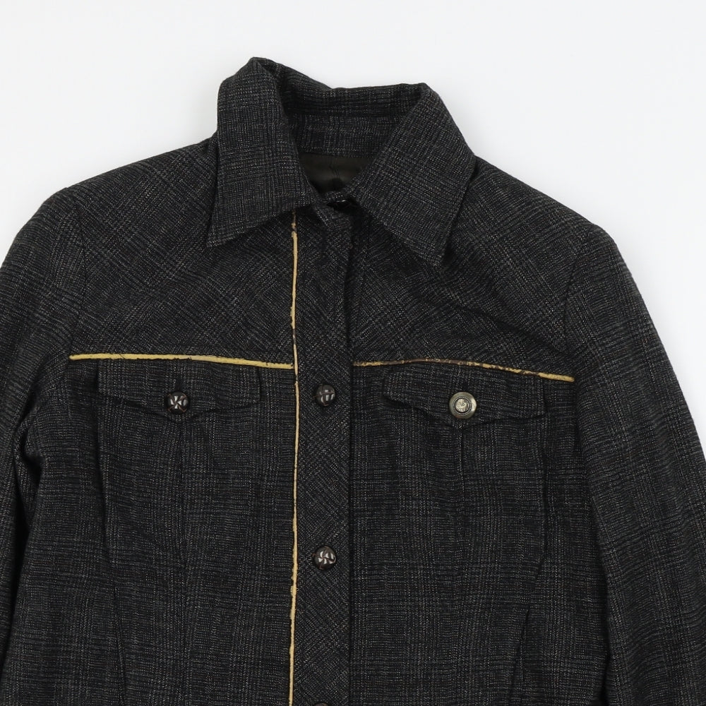 Punt Roma Womens Black   Full Zip Jumper Size 10  - denim jacket, button up