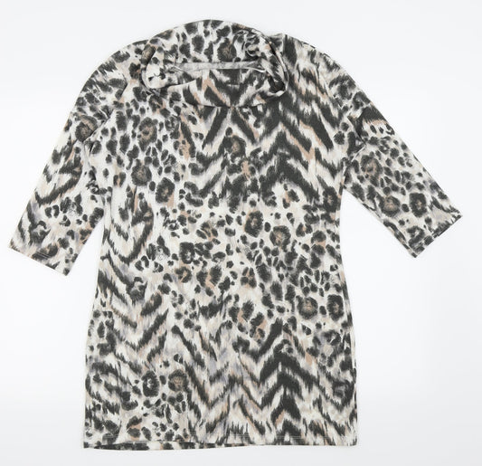F&F Womens Multicoloured Animal Print  Pencil Dress  Size 12