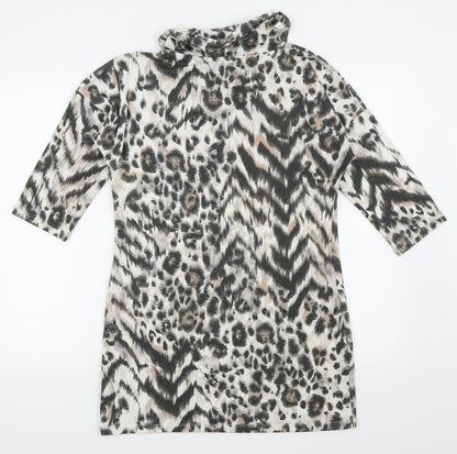 F&F Womens Multicoloured Animal Print  Pencil Dress  Size 12
