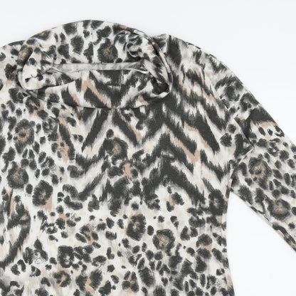 F&F Womens Multicoloured Animal Print  Pencil Dress  Size 12