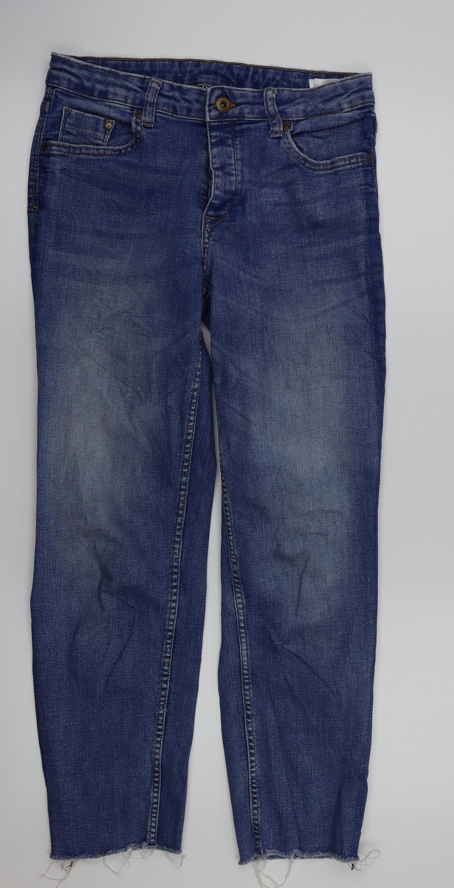 Womens UK Size 8 H&M Regular Fit Straight Blue Jeans