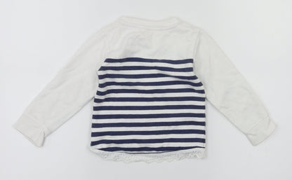 Hello Kitty Girls Blue Animal Print  Henley Jumper Size 12-18 Months