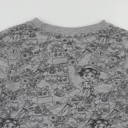 George  Boys Grey Animal Print  Pullover Sweatshirt Size 2-3 Years