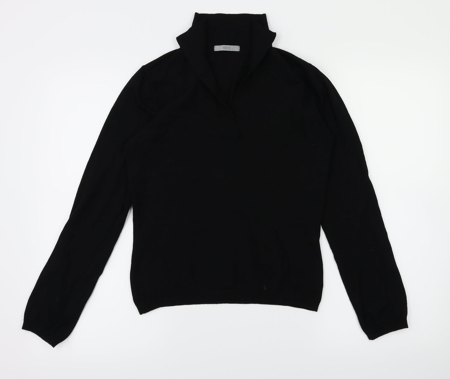 Womens UK Size 8 M&S Black Basic T-Shirt