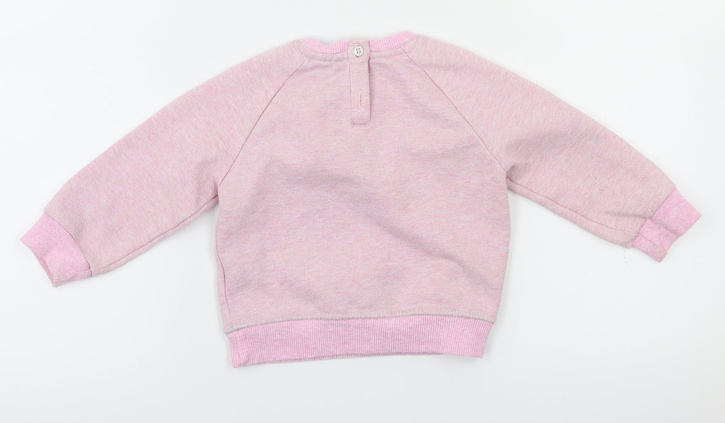 Disney Girls Pink Animal Print  Pullover Jumper Size 9-12 Months