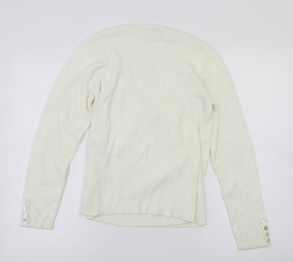 Signature Classic Womens Ivory   Pullover Jumper Size S
