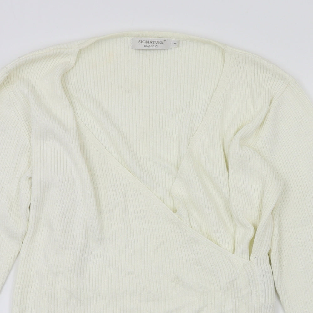 Signature Classic Womens Ivory   Pullover Jumper Size S