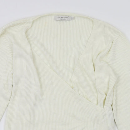Signature Classic Womens Ivory   Pullover Jumper Size S