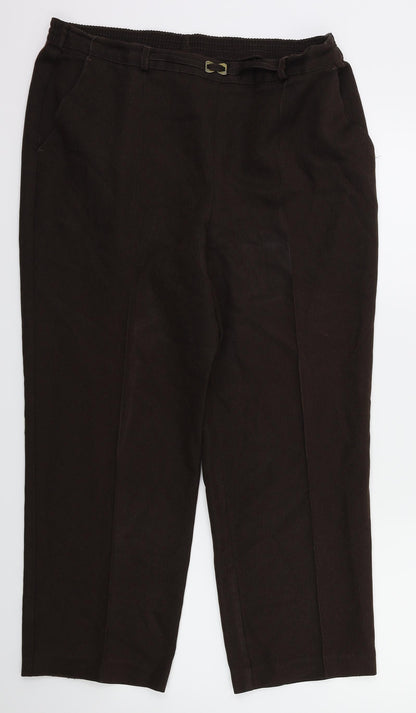 M&S Womens Brown Houndstooth  Trousers  Size 14 L25 in - Stretch waistband