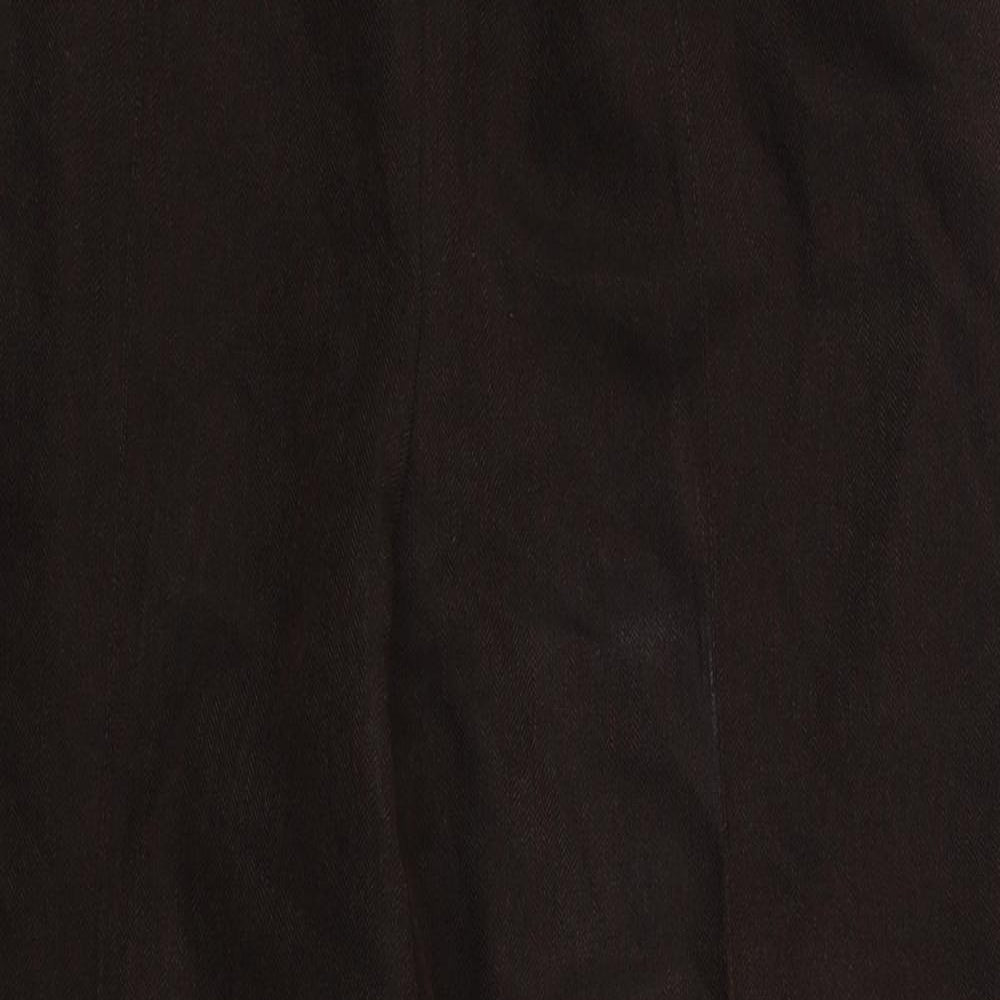 M&S Womens Brown Houndstooth  Trousers  Size 14 L25 in - Stretch waistband