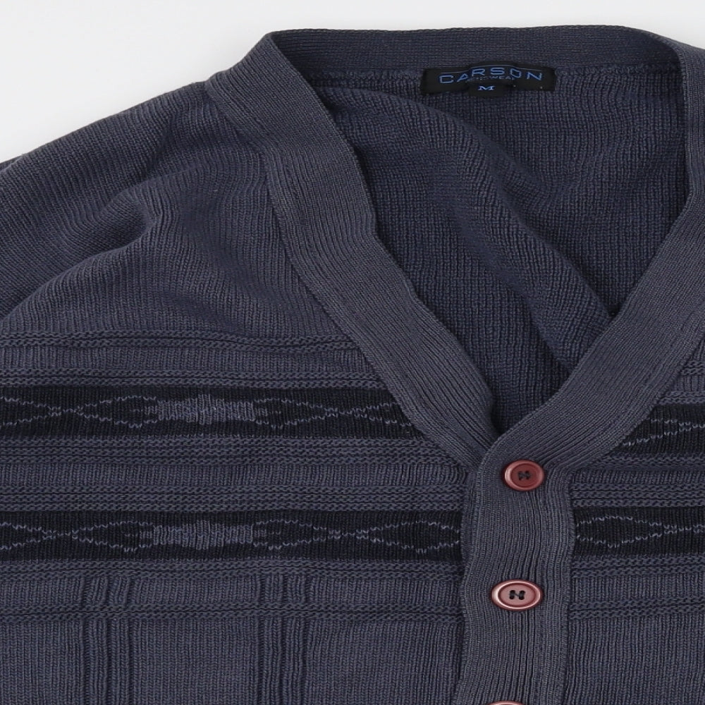 Carson  Womens Blue Argyle/Diamond  Cardigan Jumper Size M