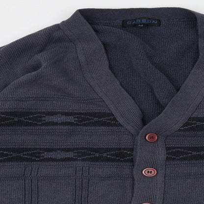 Carson  Womens Blue Argyle/Diamond  Cardigan Jumper Size M