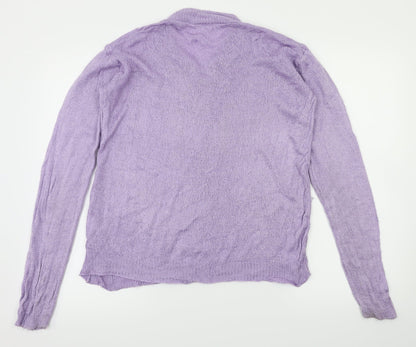 preworn  Womens Purple Floral  Cardigan Jumper Size 14