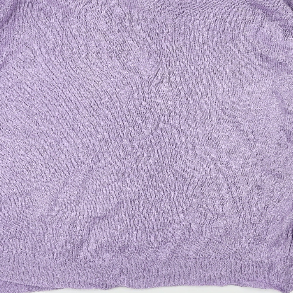 preworn  Womens Purple Floral  Cardigan Jumper Size 14