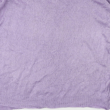 preworn  Womens Purple Floral  Cardigan Jumper Size 14