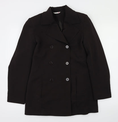 George Womens Brown Houndstooth  Jacket Coat Size 10