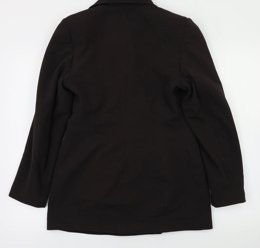 George Womens Brown Houndstooth  Jacket Coat Size 10