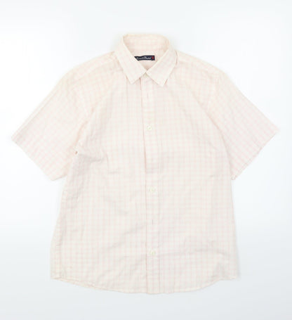 Suited & Booted Boys Pink Plaid  Basic Button-Up Size 11-12 Years