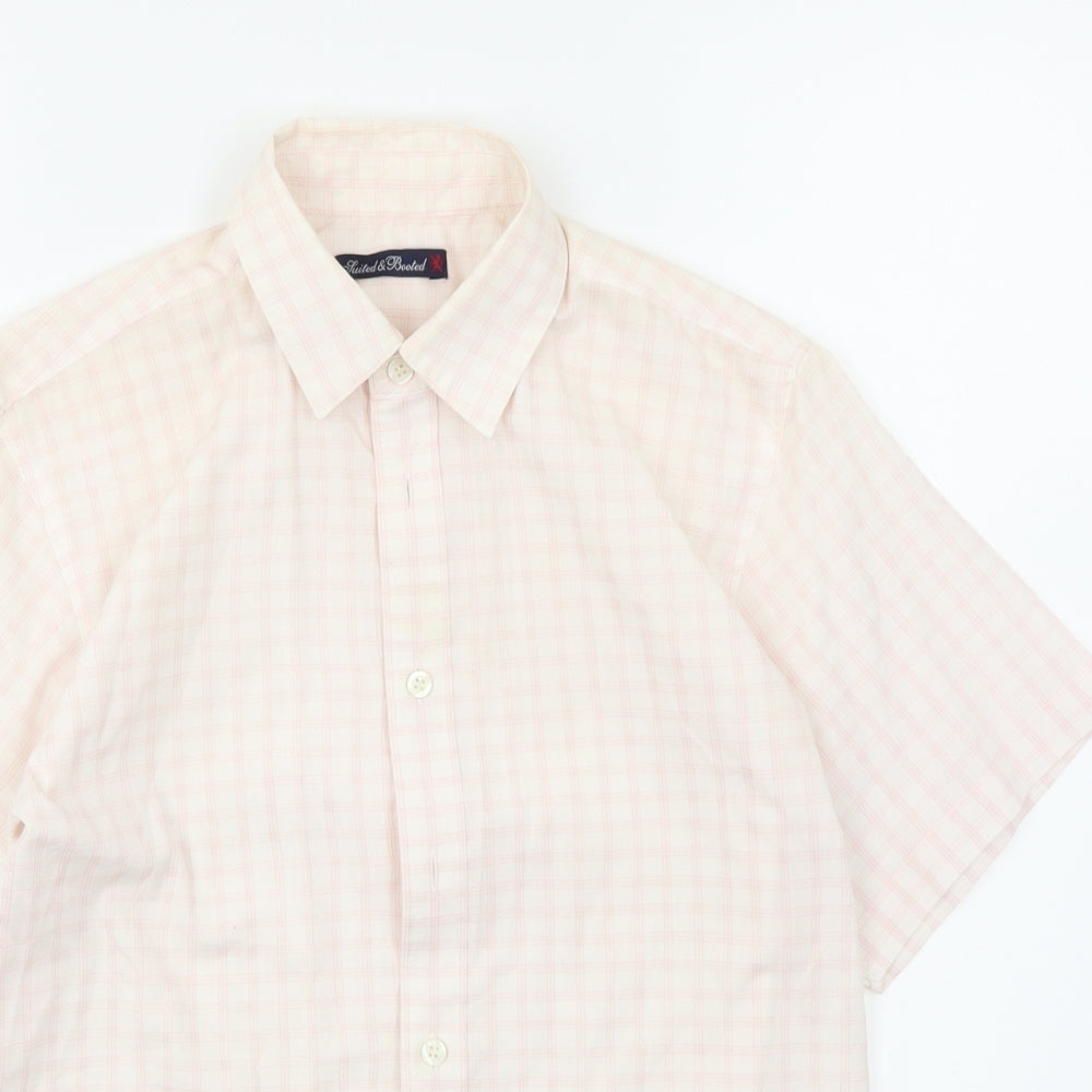 Suited & Booted Boys Pink Plaid  Basic Button-Up Size 11-12 Years
