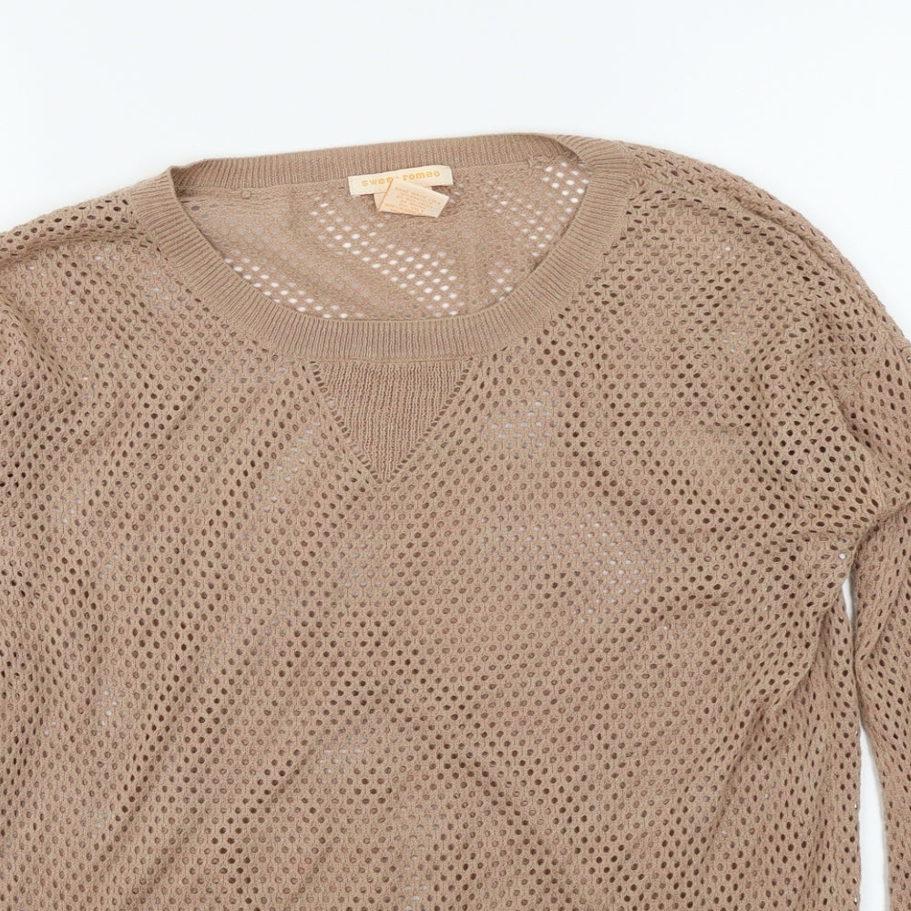 Sweet Romeo Womens Brown   Pullover Jumper Size M  - Mesh