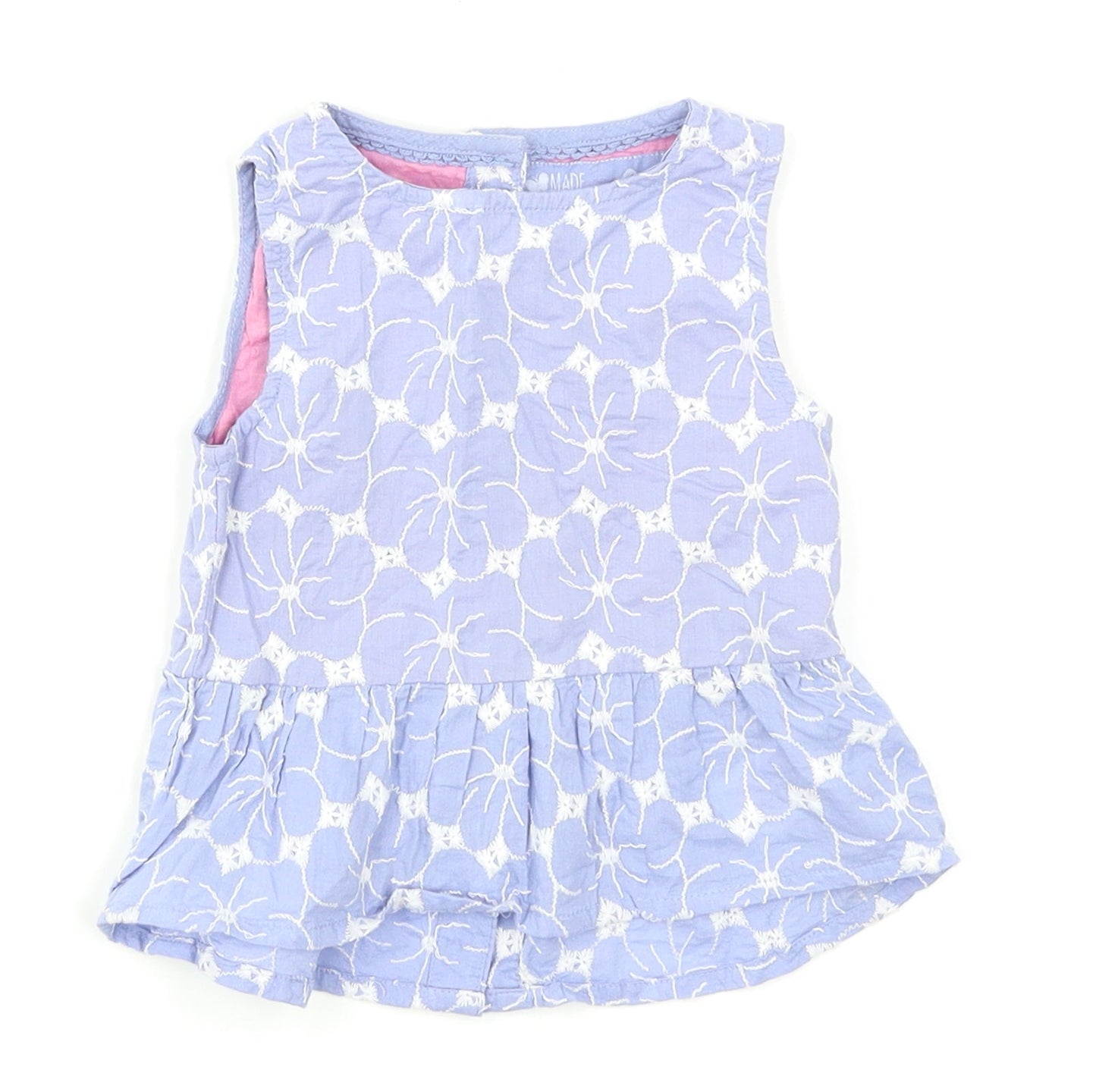 Young Dimension Girls Blue   Basic T-Shirt Size 9-12 Months  - Peplum