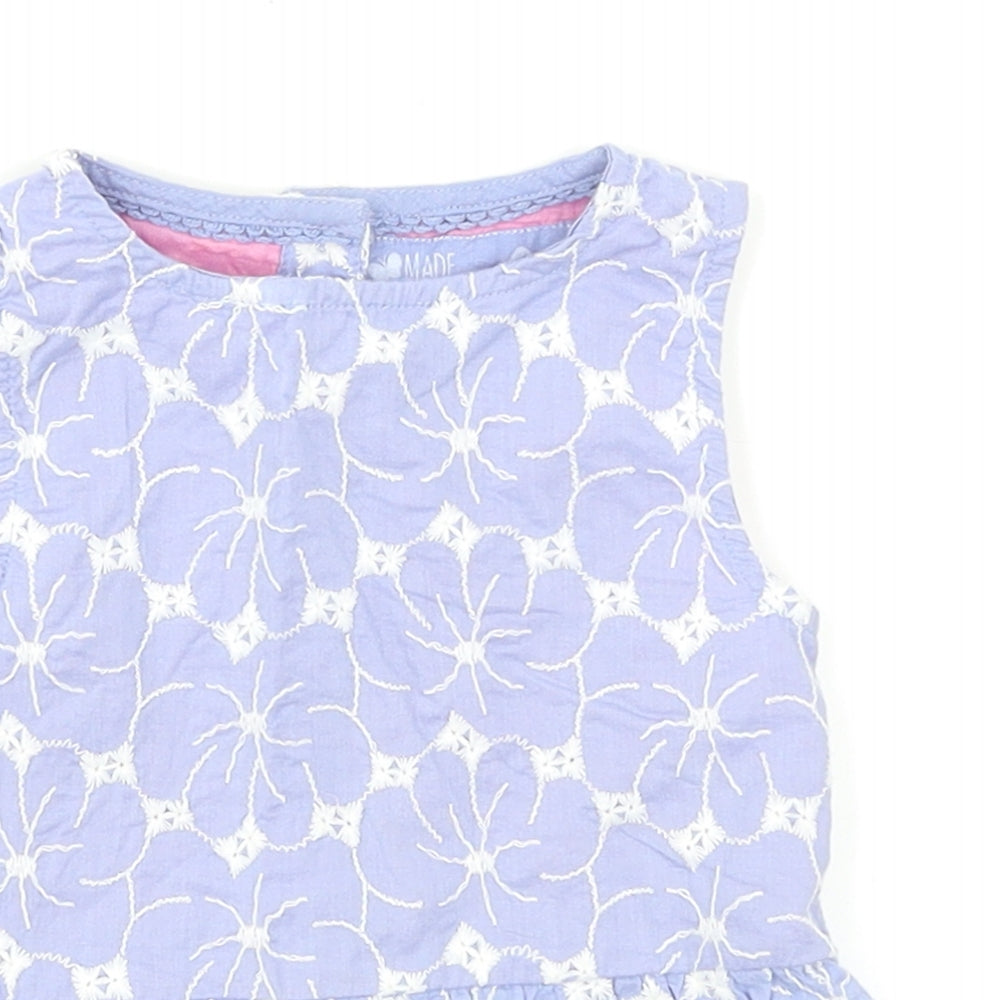 Young Dimension Girls Blue   Basic T-Shirt Size 9-12 Months  - Peplum
