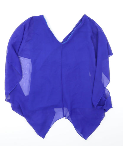 Womens UK Size S Preworn Blue Basic Blouse