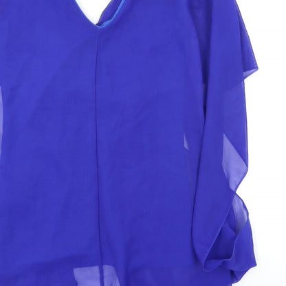 Womens UK Size S Preworn Blue Basic Blouse