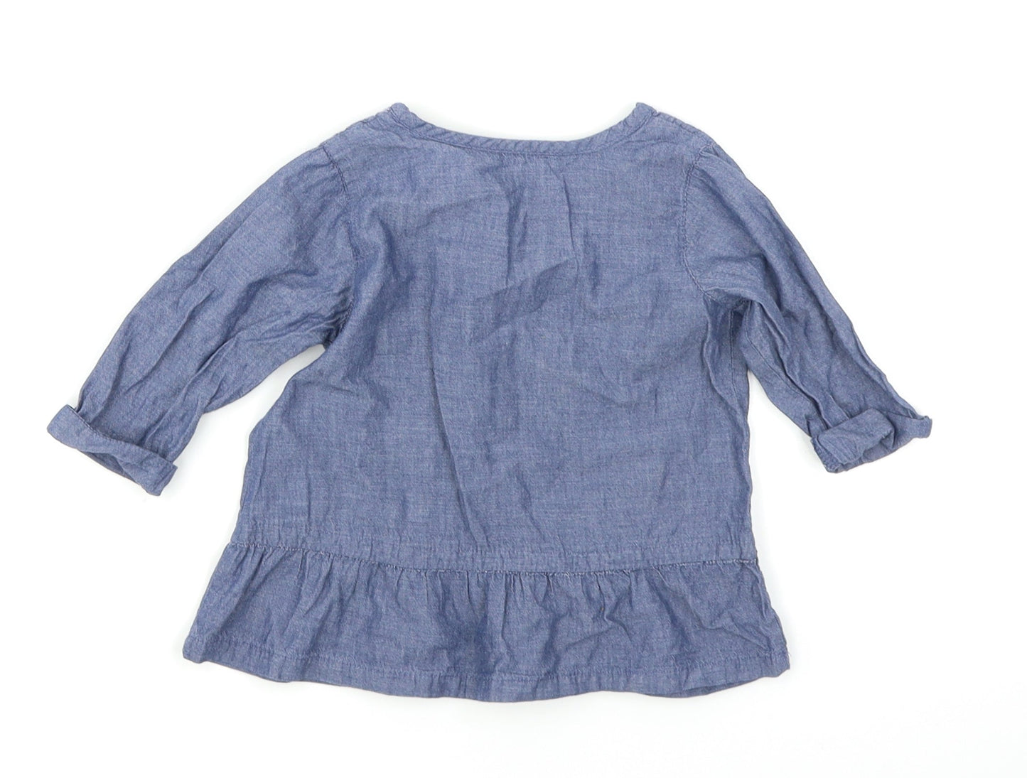 Matalan Girls Blue  Denim Basic T-Shirt Size 6-9 Months