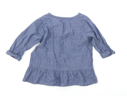 Matalan Girls Blue  Denim Basic T-Shirt Size 6-9 Months