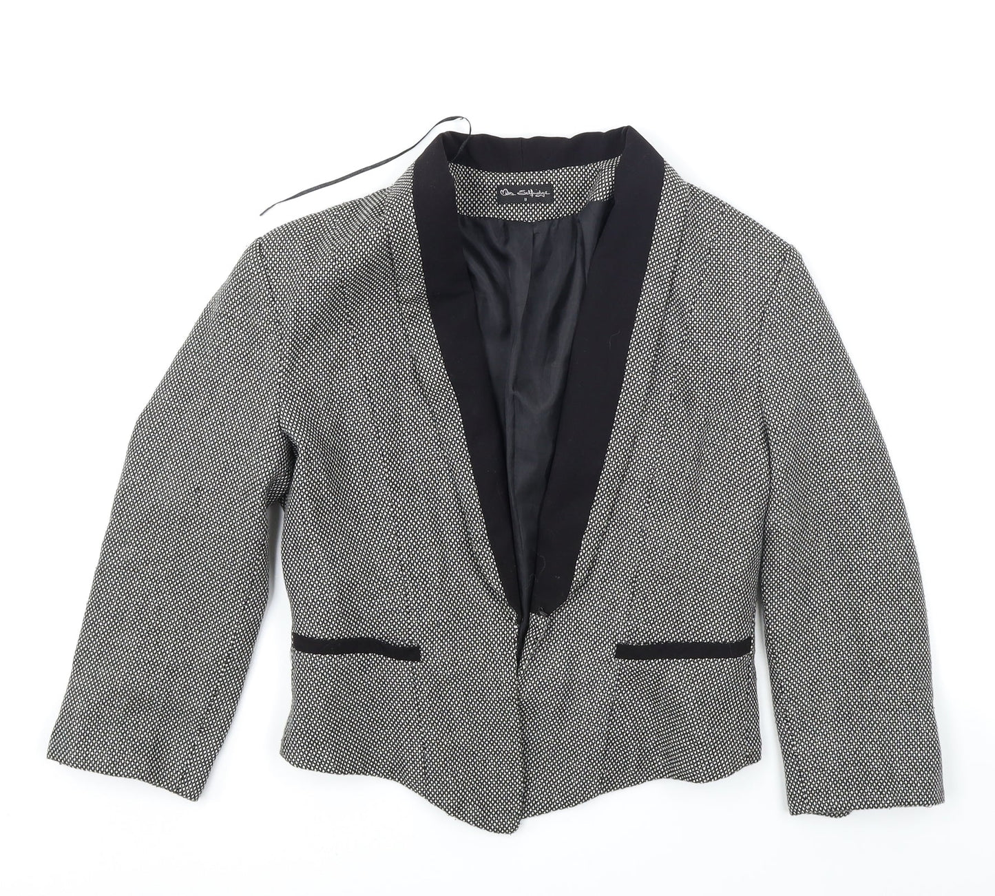 Miss Selfridge Womens Black Check  Jacket Blazer Size 8