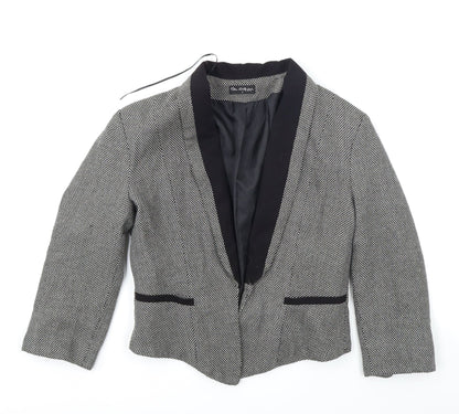 Miss Selfridge Womens Black Check  Jacket Blazer Size 8