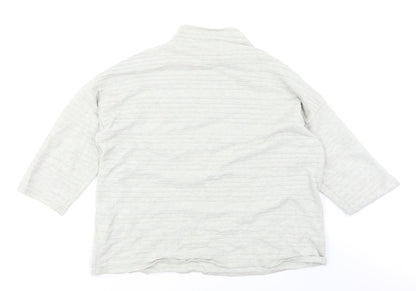 F&F Womens Grey Striped  Basic T-Shirt Size 14