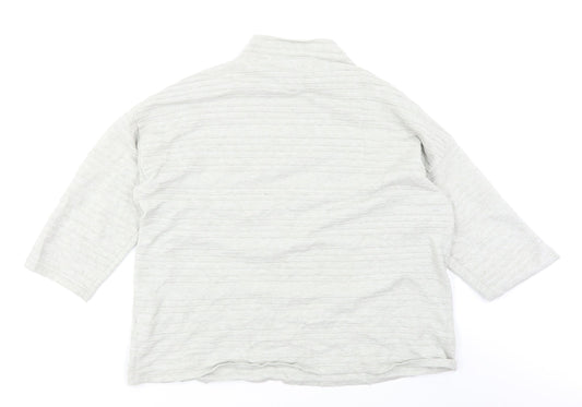 F&F Womens Grey Striped  Basic T-Shirt Size 14