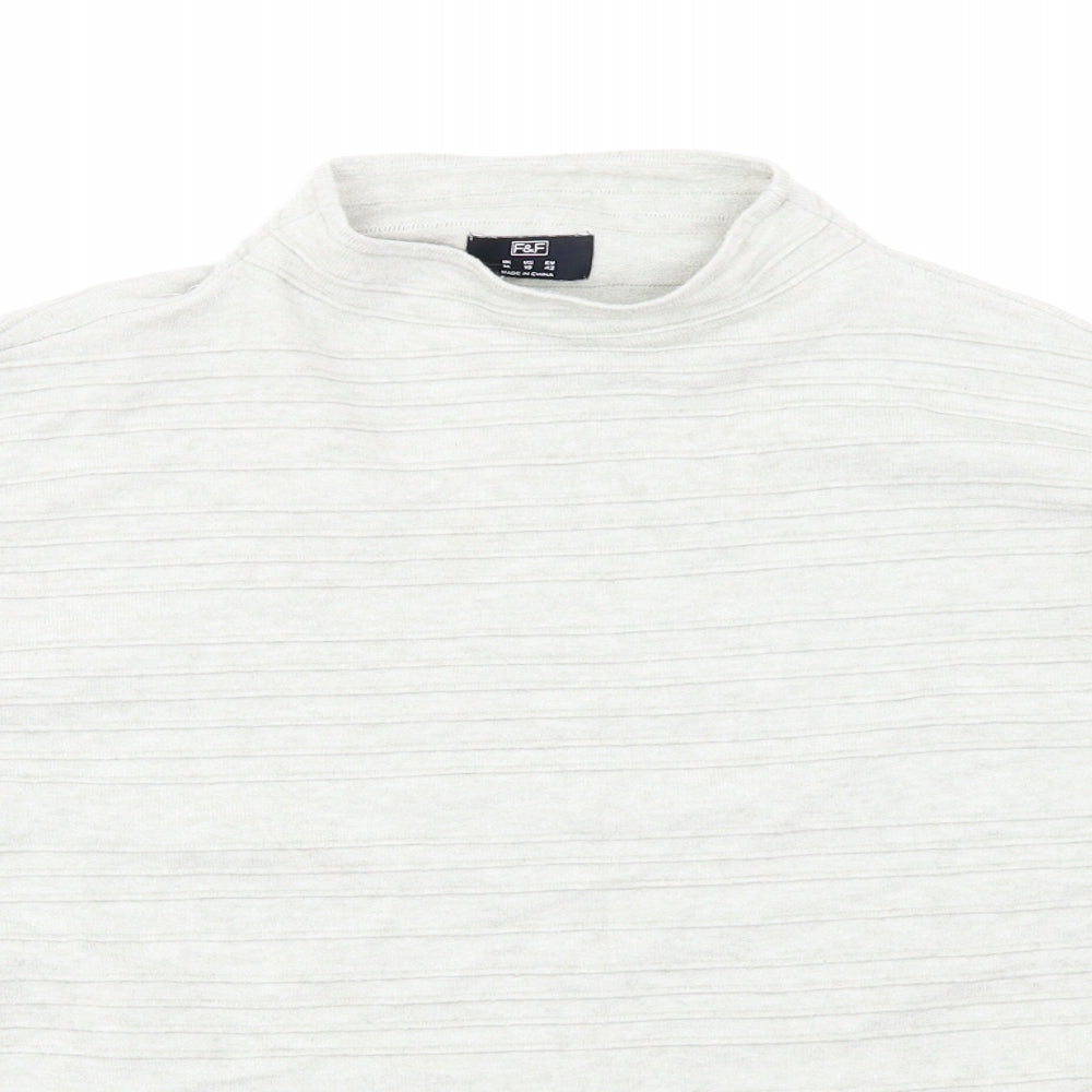 F&F Womens Grey Striped  Basic T-Shirt Size 14