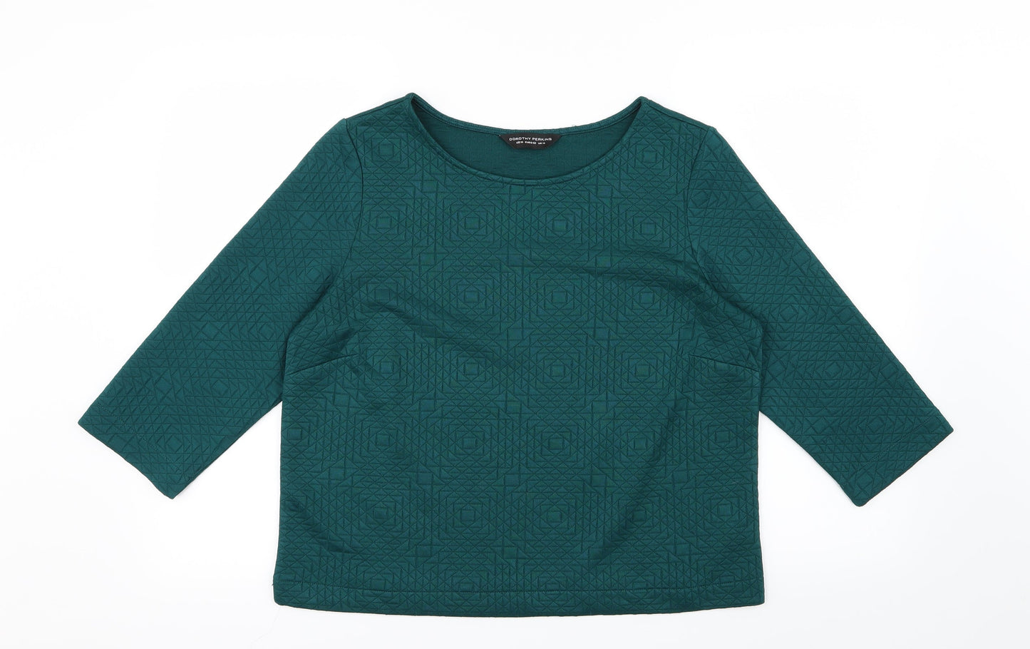 Womens UK Size 14 Dorothy Perkins Green Basic T-Shirt