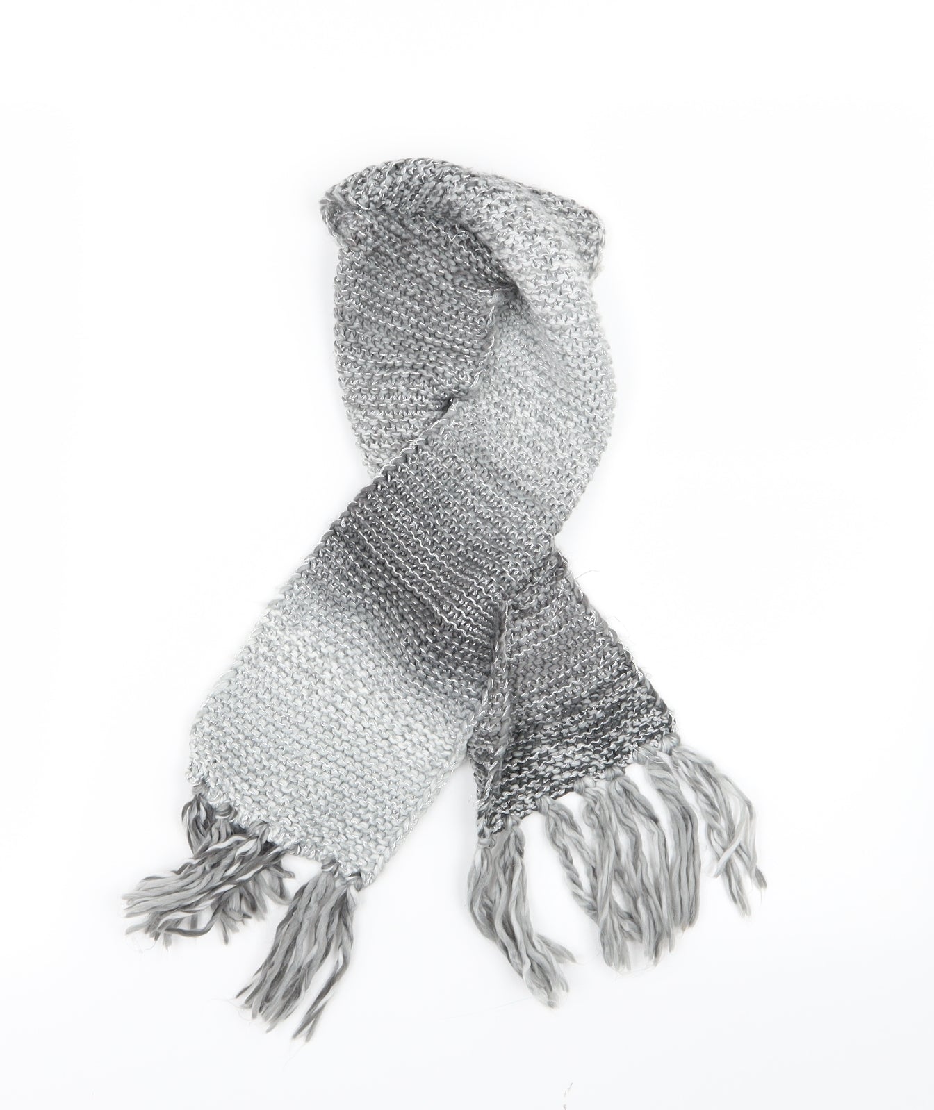 Preworn Girls Silver  Knit Scarf Scarves & Wraps One Size