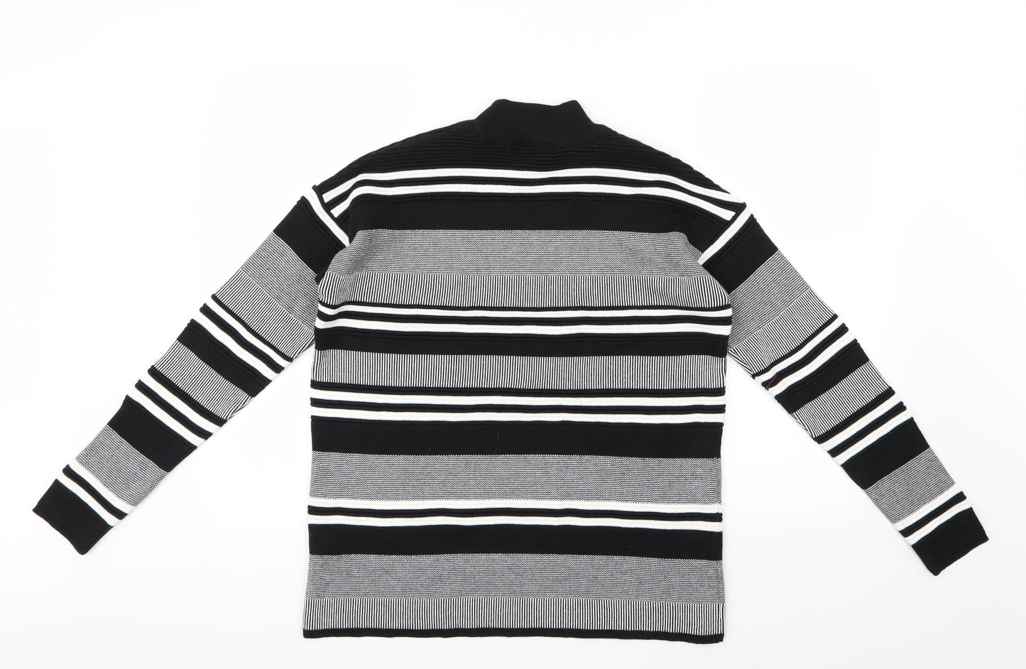 New Look Womens Black Striped Knit Pullover Jumper Size 10