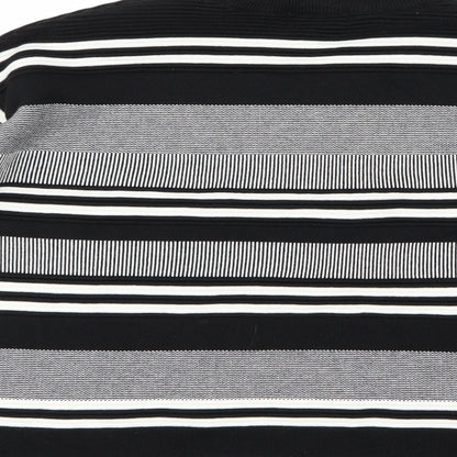 New Look Womens Black Striped Knit Pullover Jumper Size 10