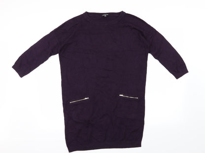 Warehouse Womens Purple  Knit Pullover Jumper Size 10
