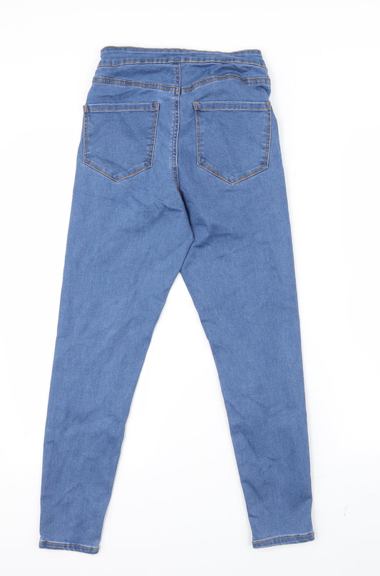 Denim Co. Womens Blue  Denim Straight Jeans Size 10 L24.5 in