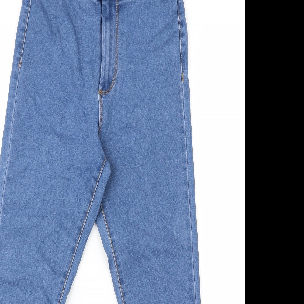 Denim Co. Womens Blue  Denim Straight Jeans Size 10 L24.5 in