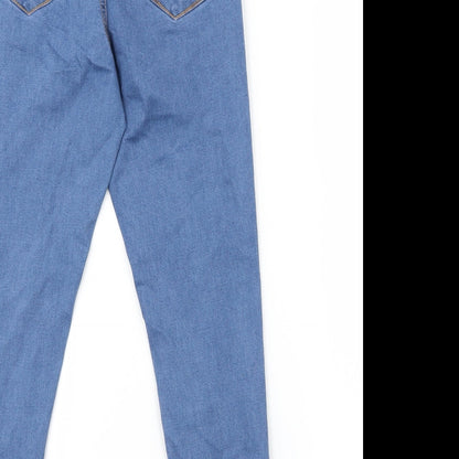 Denim Co. Womens Blue  Denim Straight Jeans Size 10 L24.5 in