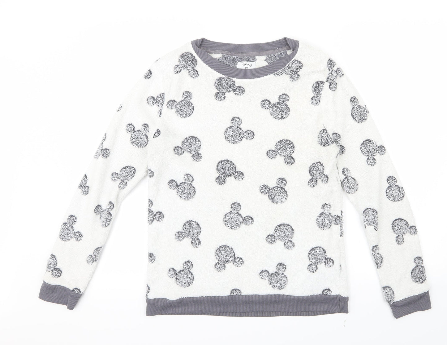 Primark Womens Grey Geometric  Top Pyjama Top Size 10  - Mickey