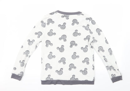 Primark Womens Grey Geometric  Top Pyjama Top Size 10  - Mickey
