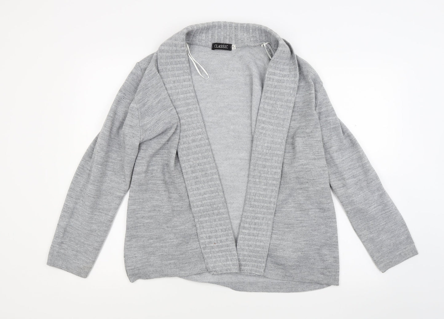 Classic Womens Grey  Knit Cardigan Jumper Size L