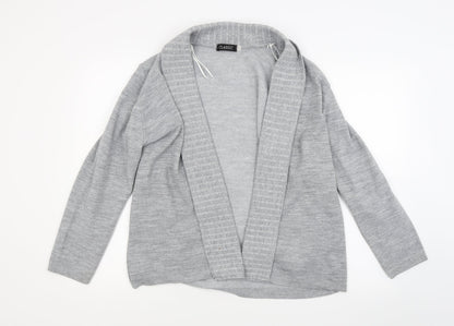 Classic Womens Grey  Knit Cardigan Jumper Size L