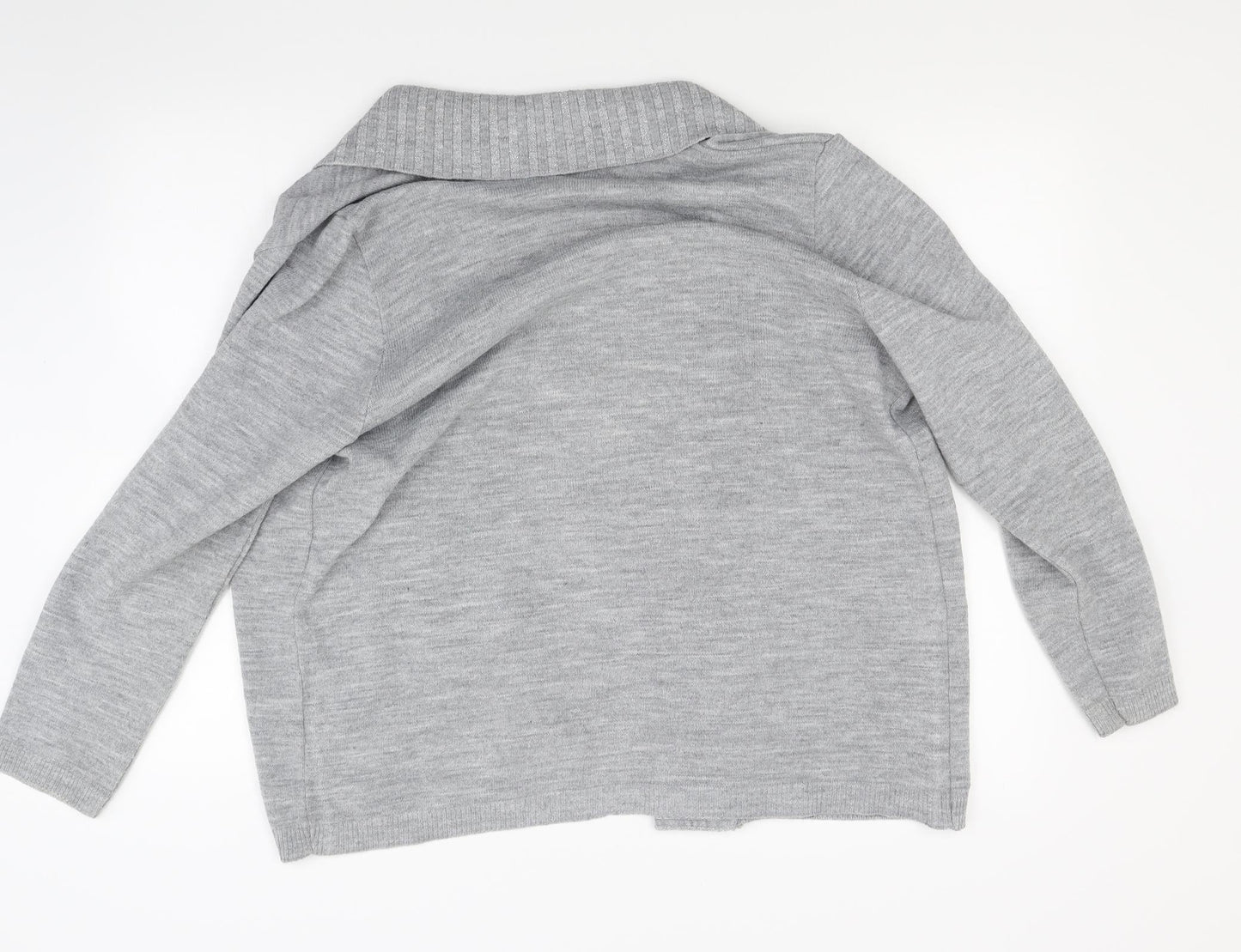 Classic Womens Grey  Knit Cardigan Jumper Size L