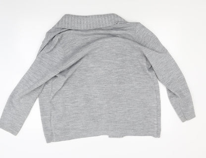 Classic Womens Grey  Knit Cardigan Jumper Size L