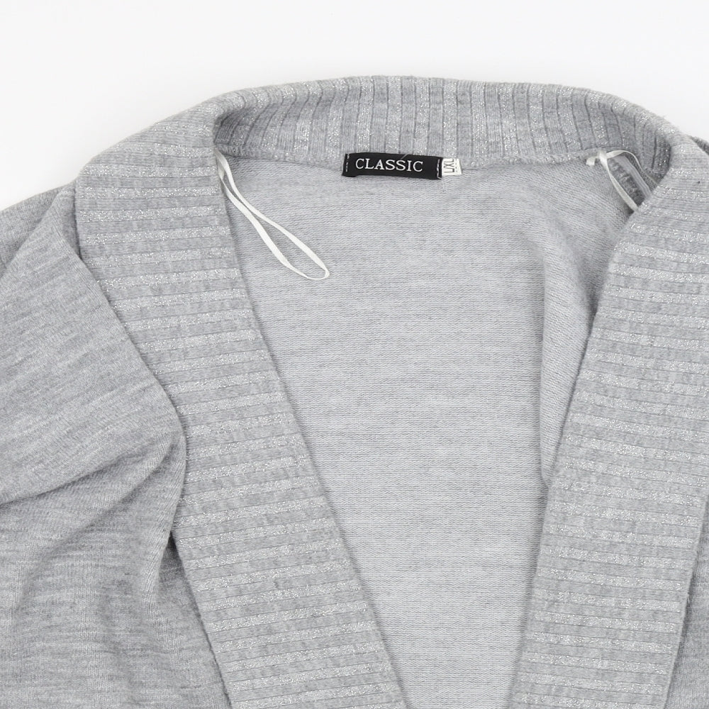 Classic Womens Grey  Knit Cardigan Jumper Size L